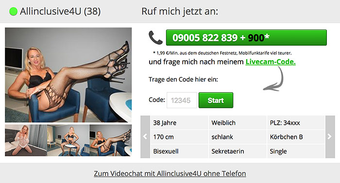 Die Sedcards der privaten live Amateure